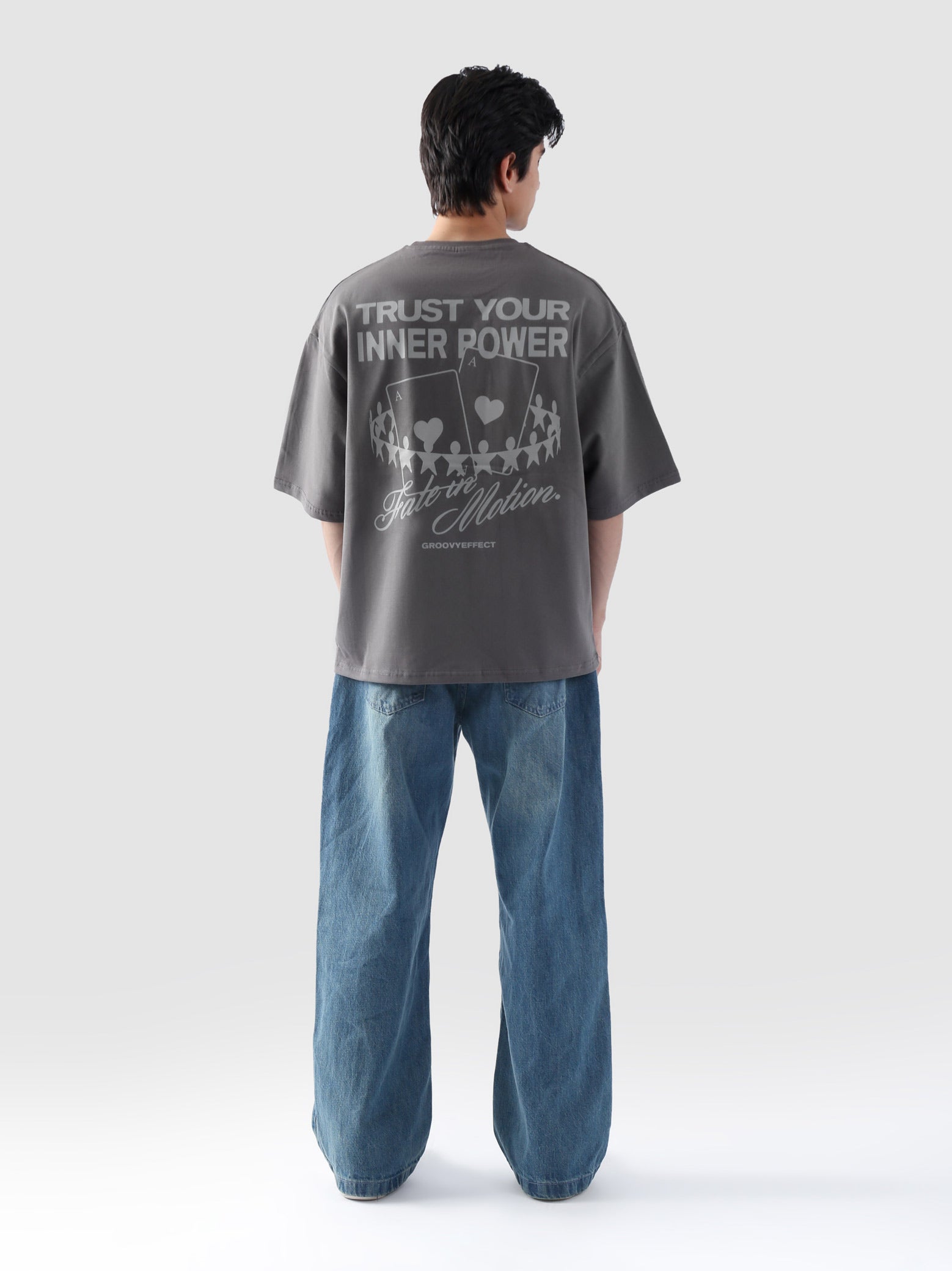 Denim Baggy Graphic Tees Fate In Motion T-Shirt – GROOVY