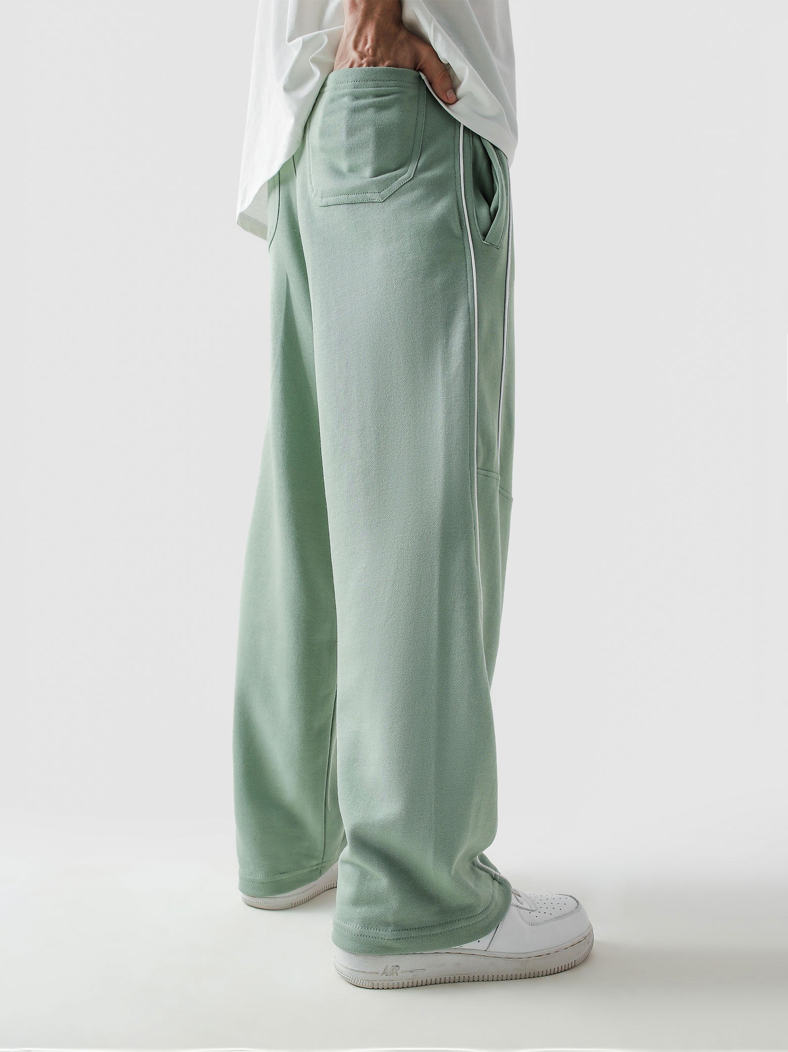 Piping Trouser | Sage Green