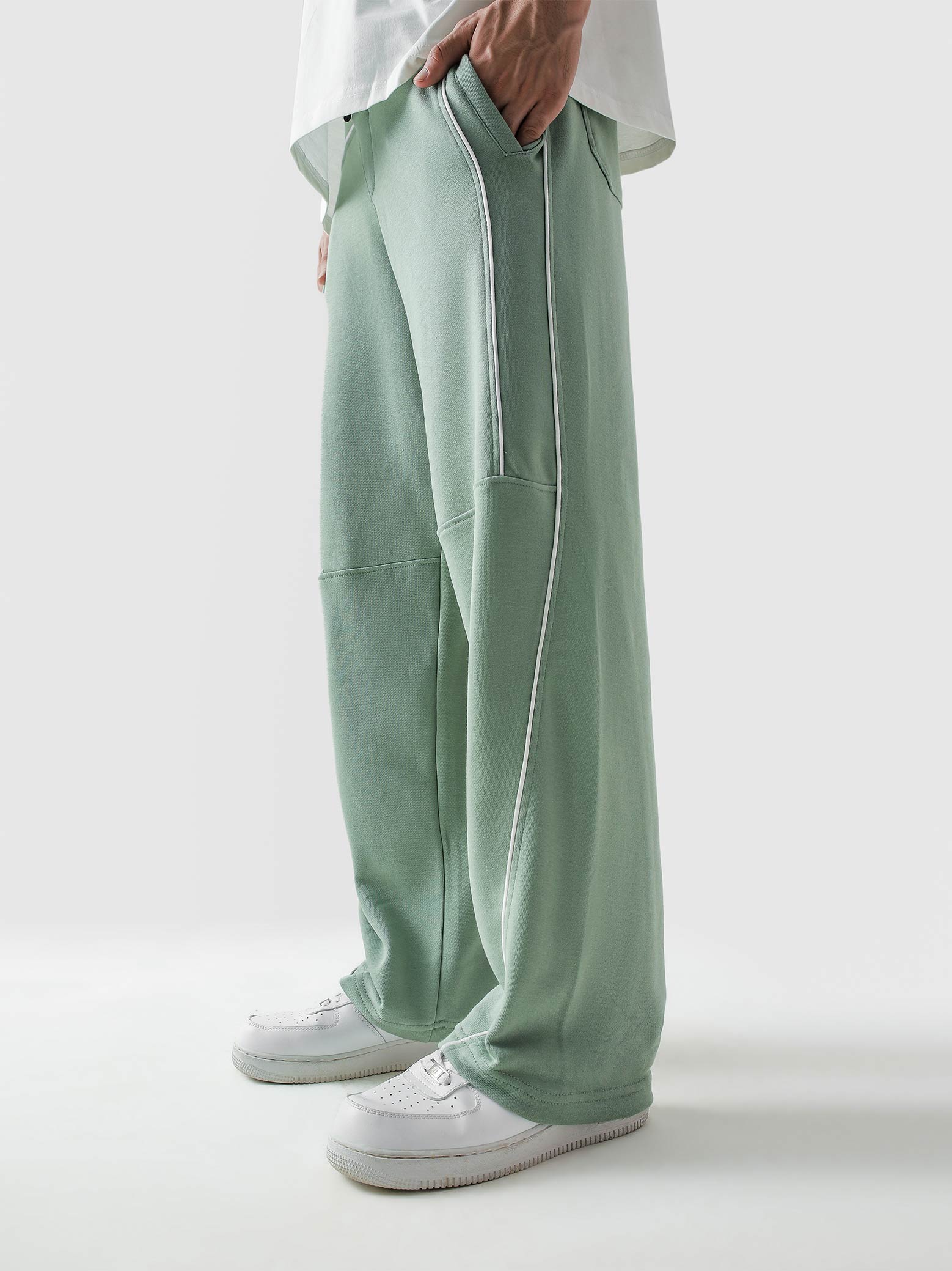 Piping Trouser | Sage Green