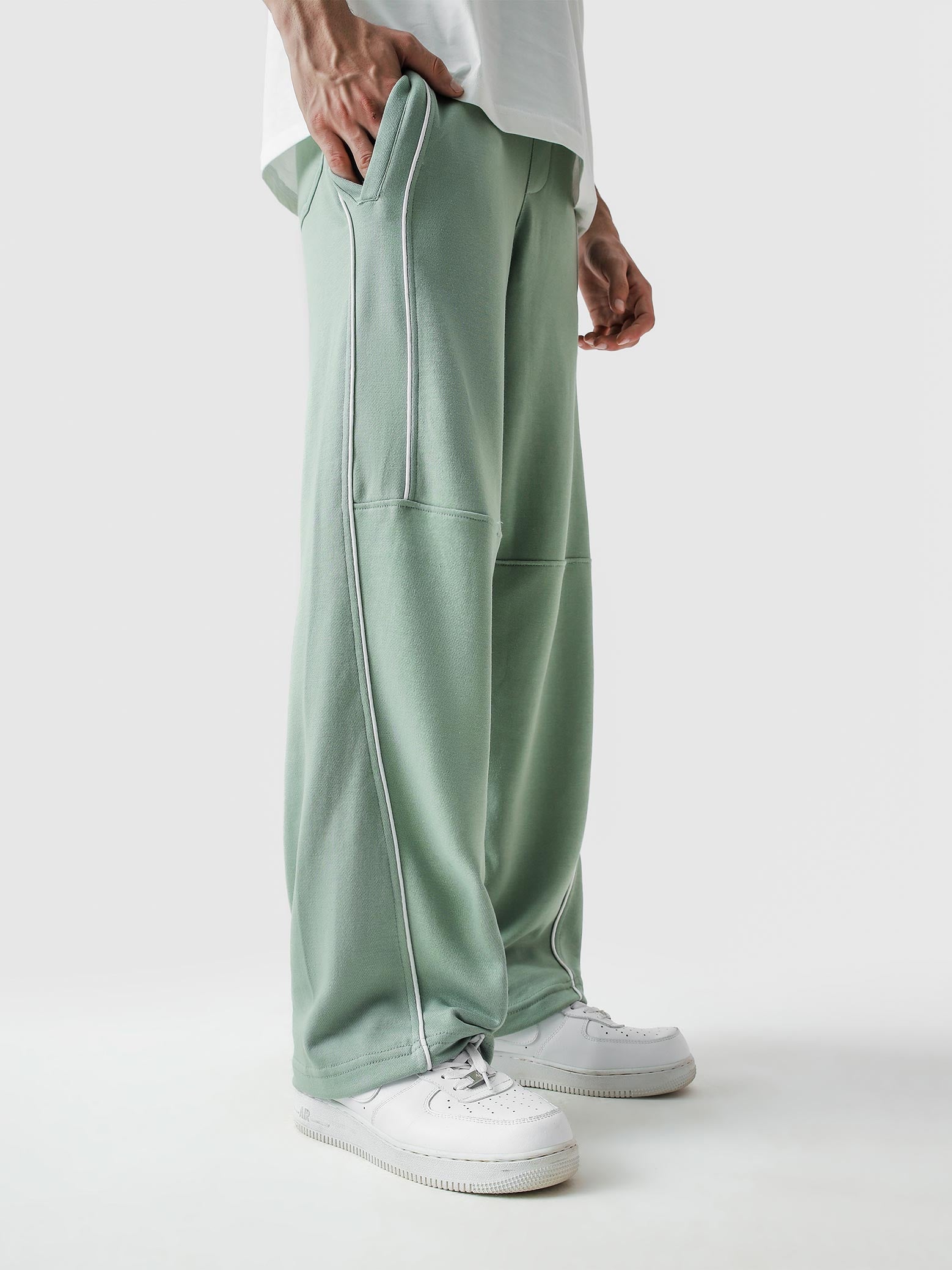 Piping Trouser | Sage Green