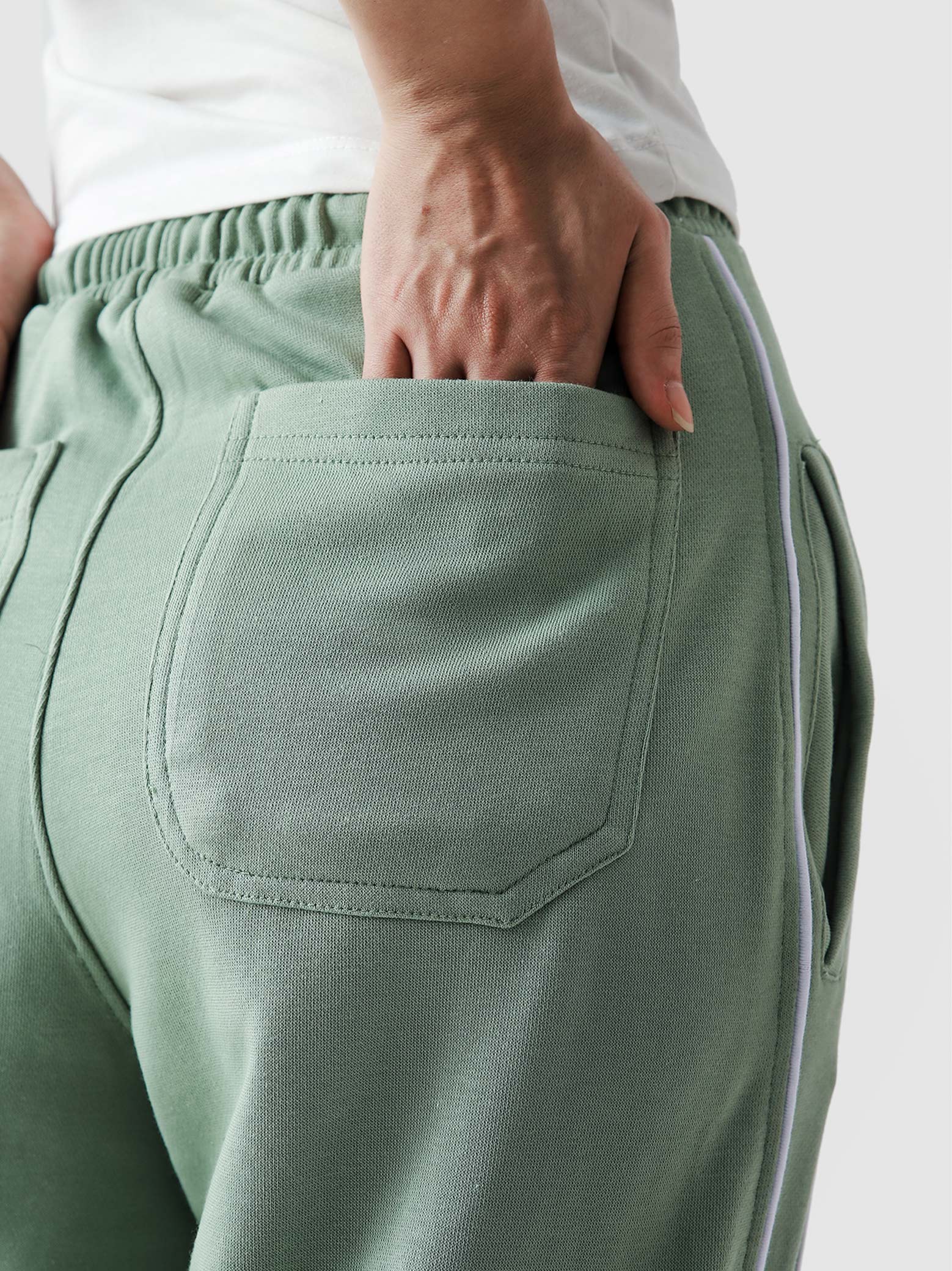 Piping Trouser | Sage Green