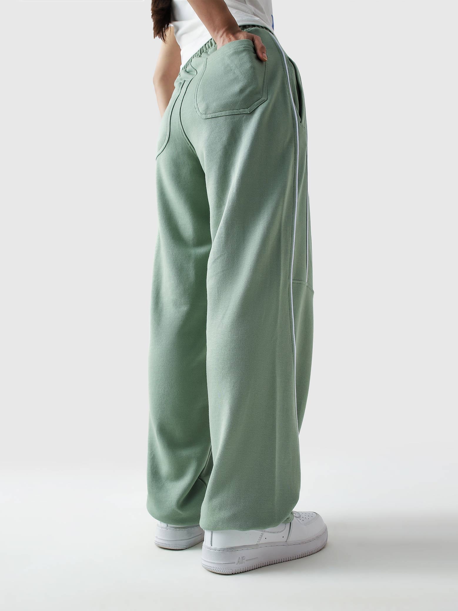 Piping Trouser | Sage Green