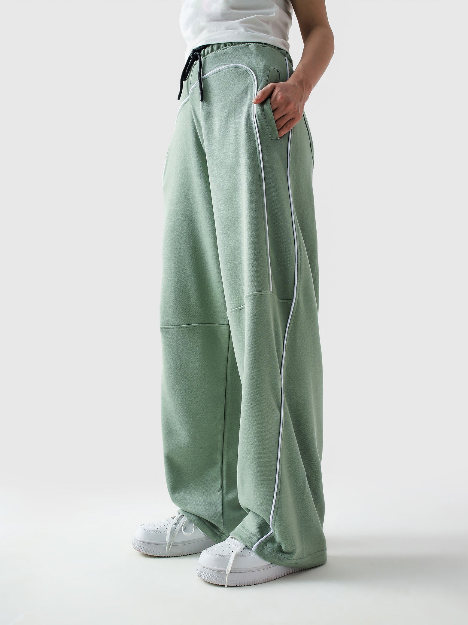 Piping Trouser | Sage Green
