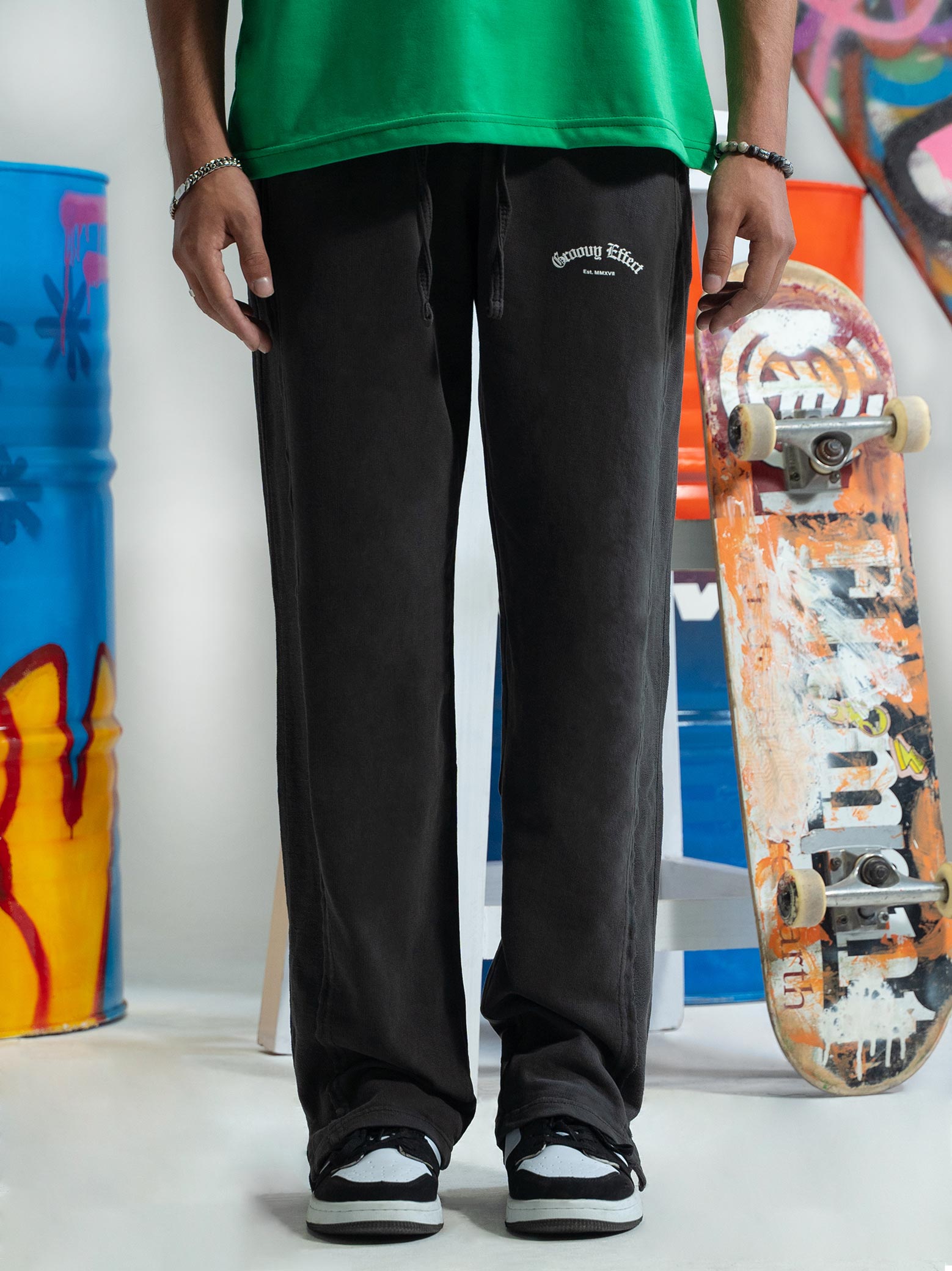 Dark Grey Washed Trouser - GROOVY