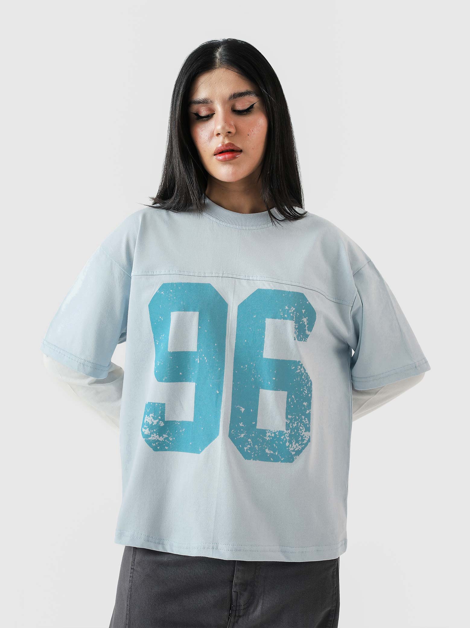 96 Double Layer Jersey - Frost Blue