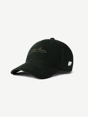 GROOVY Super Suede cap in deep green with curved brim and minimal logo