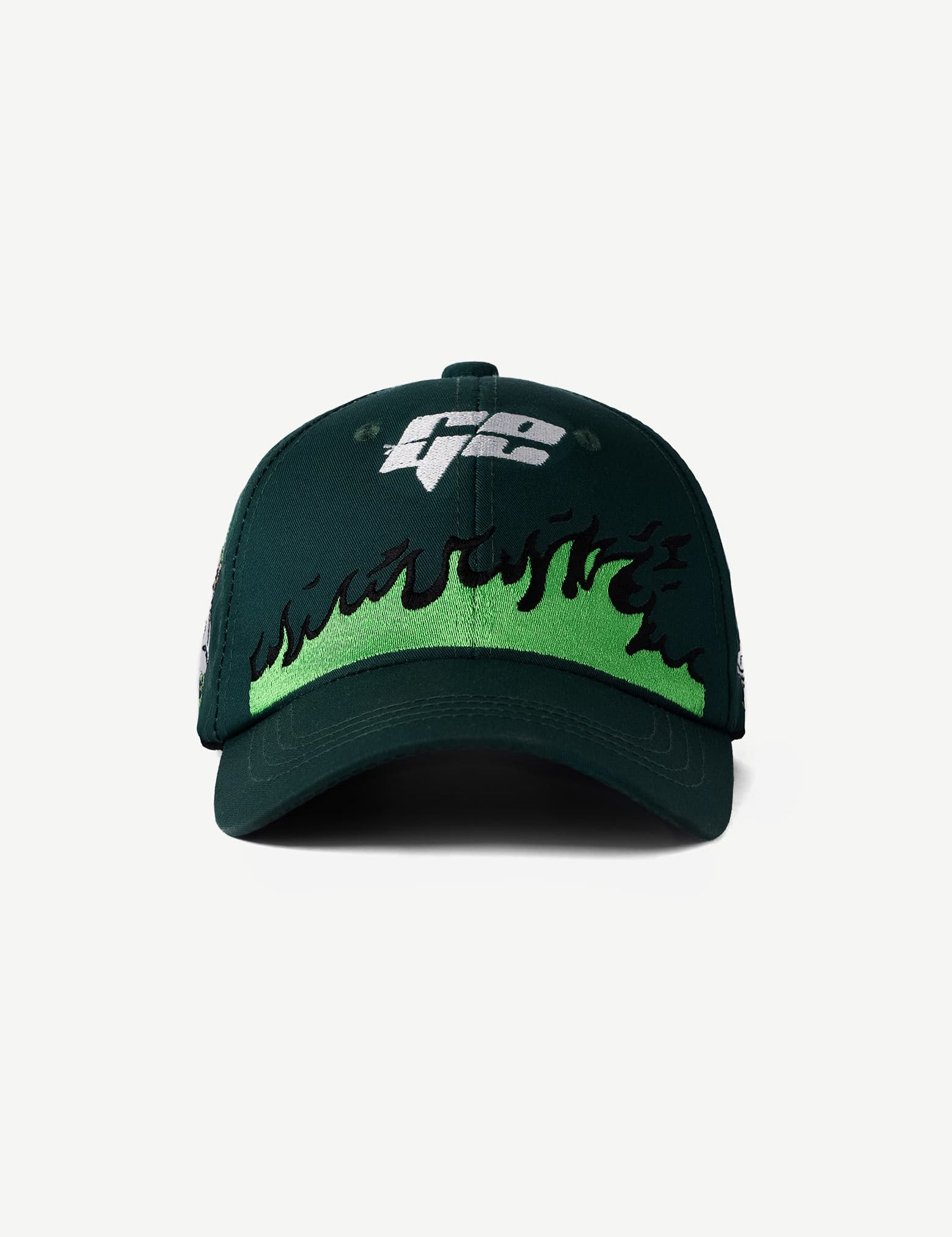 ZORO green anime cap by GROOVY - embroidered flame, adjustable fit