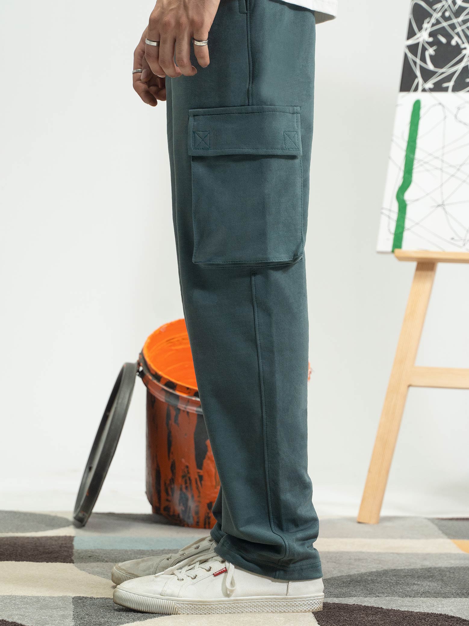 Sage Green Cargo Trousers
