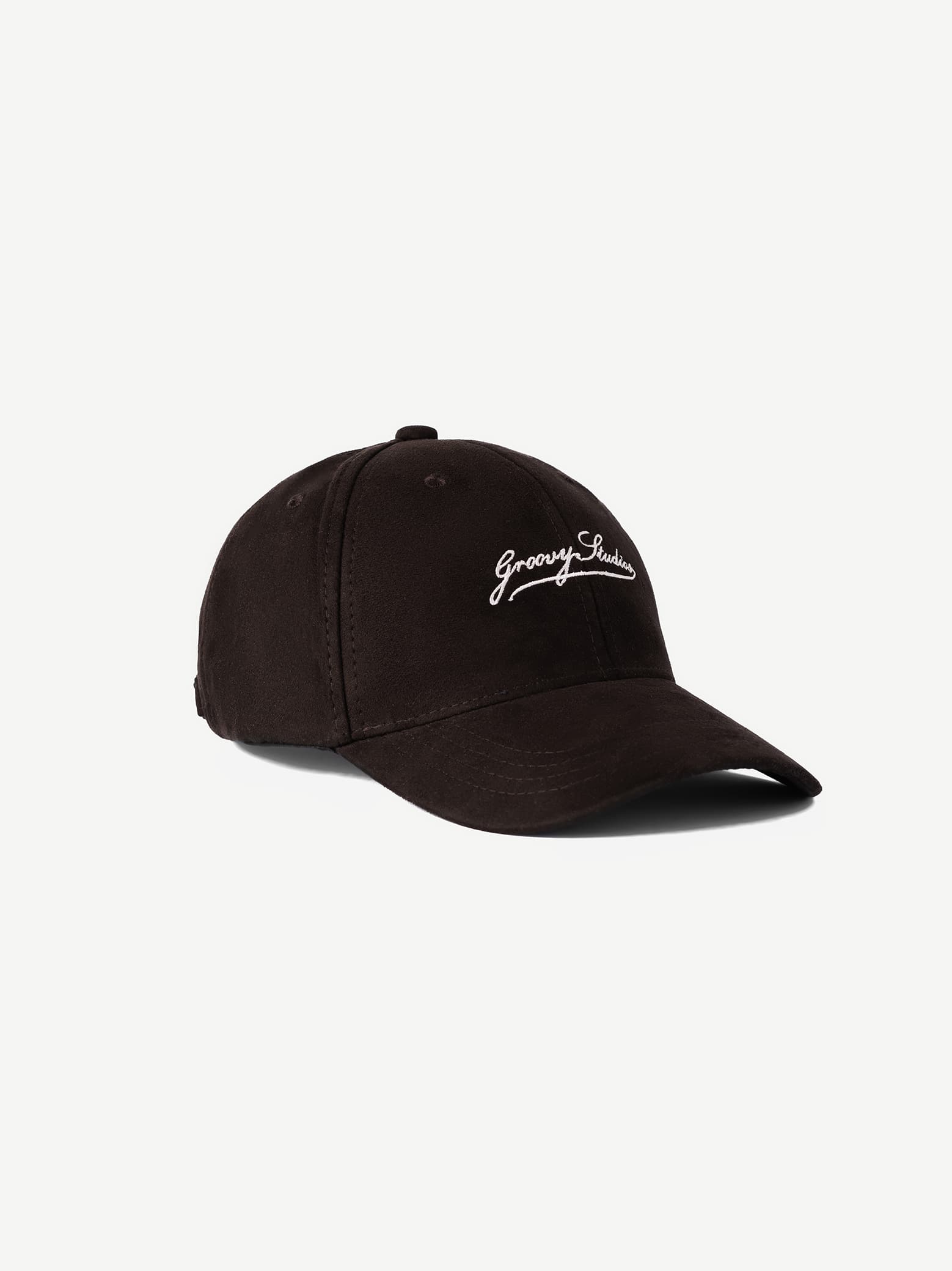 GROOVY Super Suede mocha cap, soft suede with subtle script logo