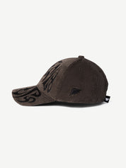 RIOT graphic cap in washed brown - GROOVY streetwear, made in Pakistan