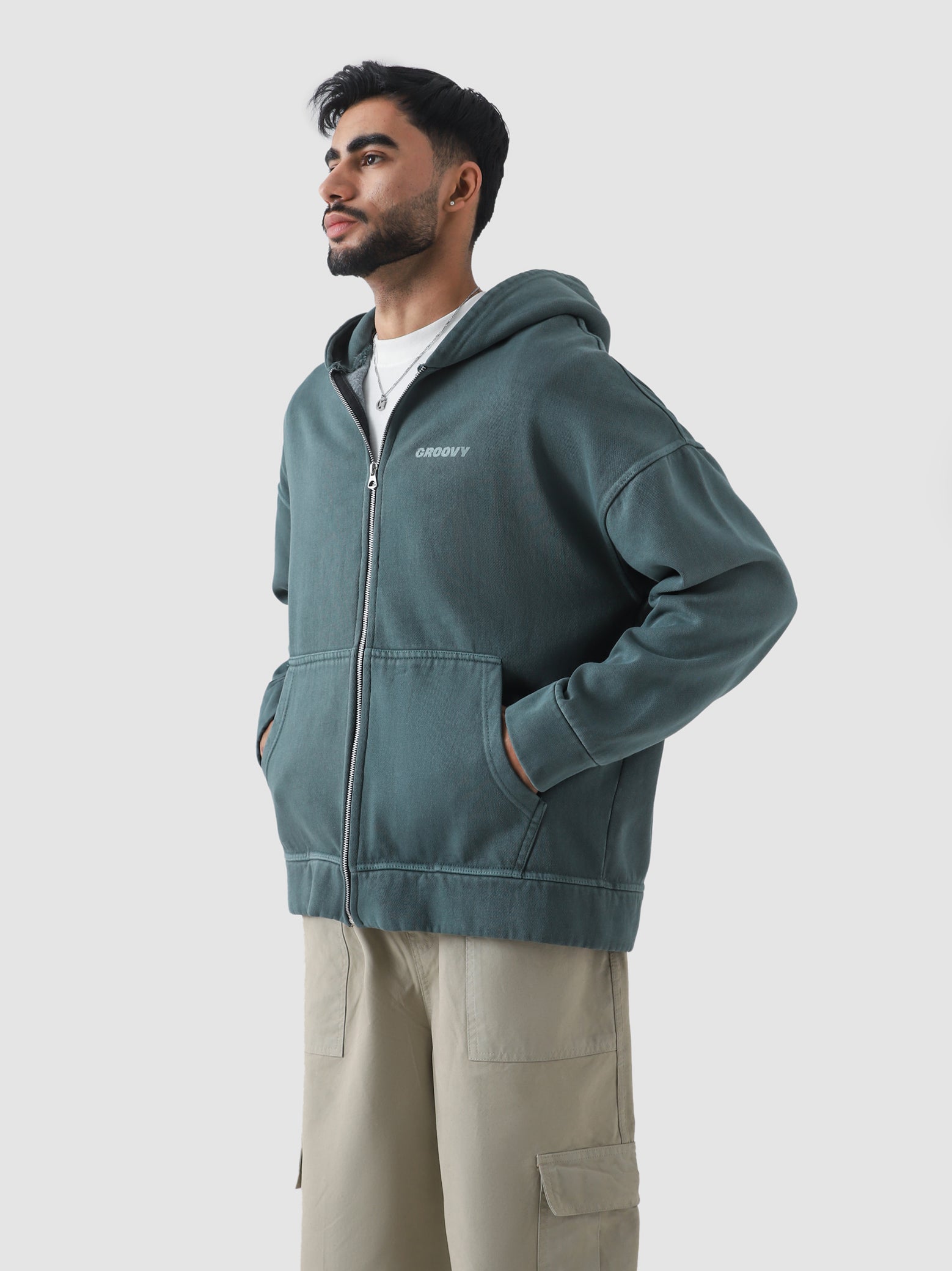 Emerald Green Washed Zipper