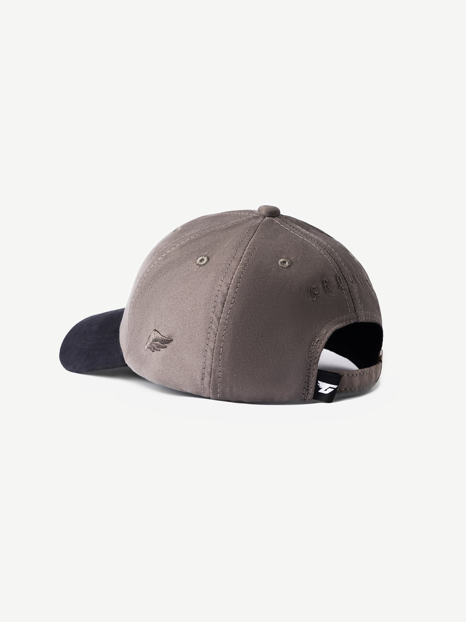 Super Suede storm taupe cap, dark contrast brim - premium suede, GROOVY Pakistan