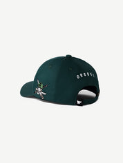 GROOVY ZORO green cap with flame graphic and stitched detail, unisex