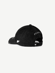 GROOVY Distressed Denim washed black cap, vintage rugged look, unisex