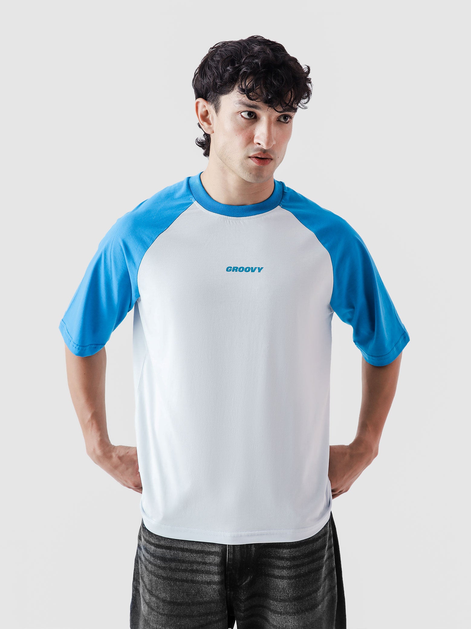 CORE Tees | Electric Blue Raglan