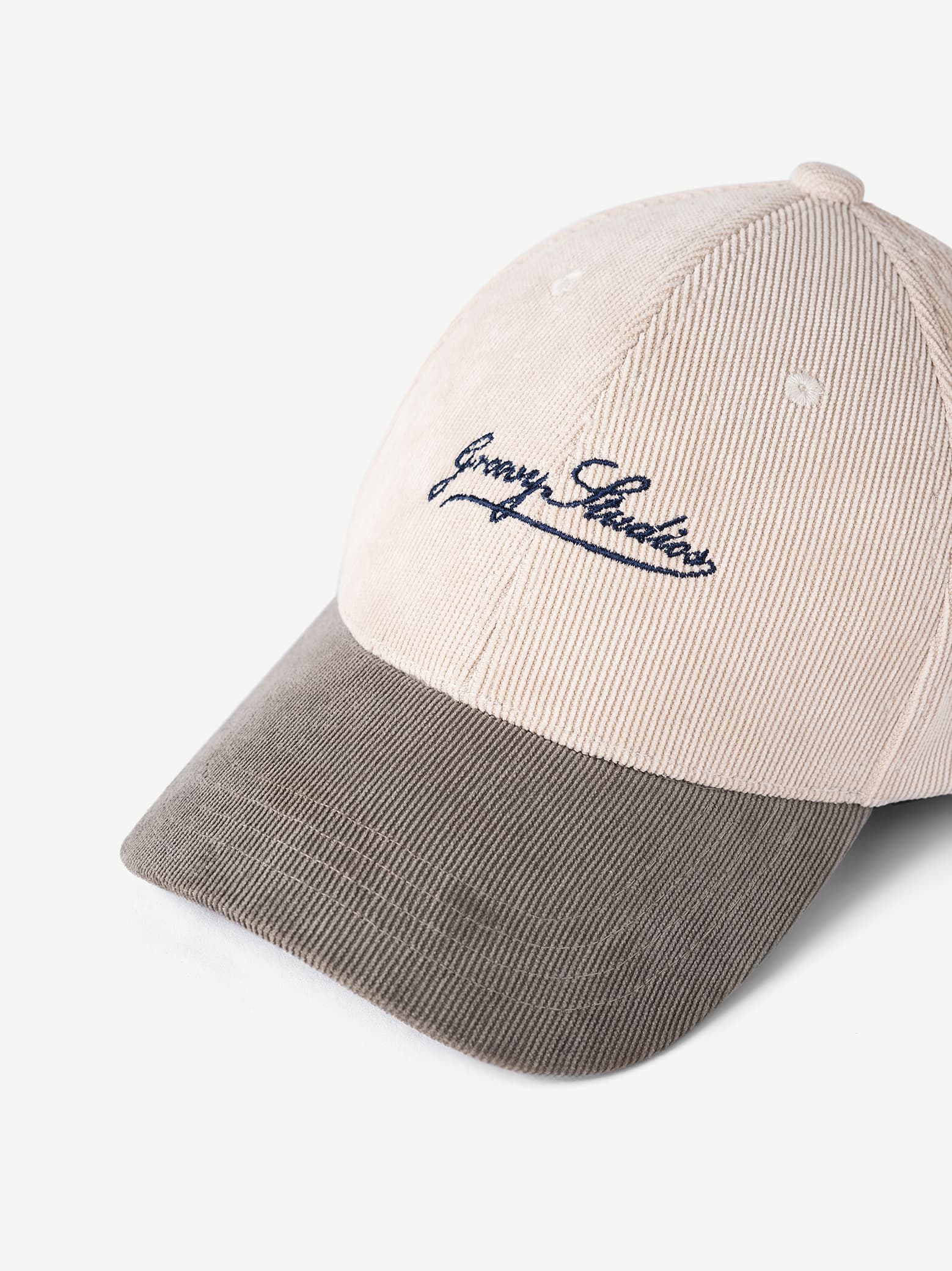 UTOPIA two-tone corduroy cap, cream colourway - unisex GROOVY cap