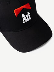 GROOVY THE ARTIST cap, bold red art on black baseball cap