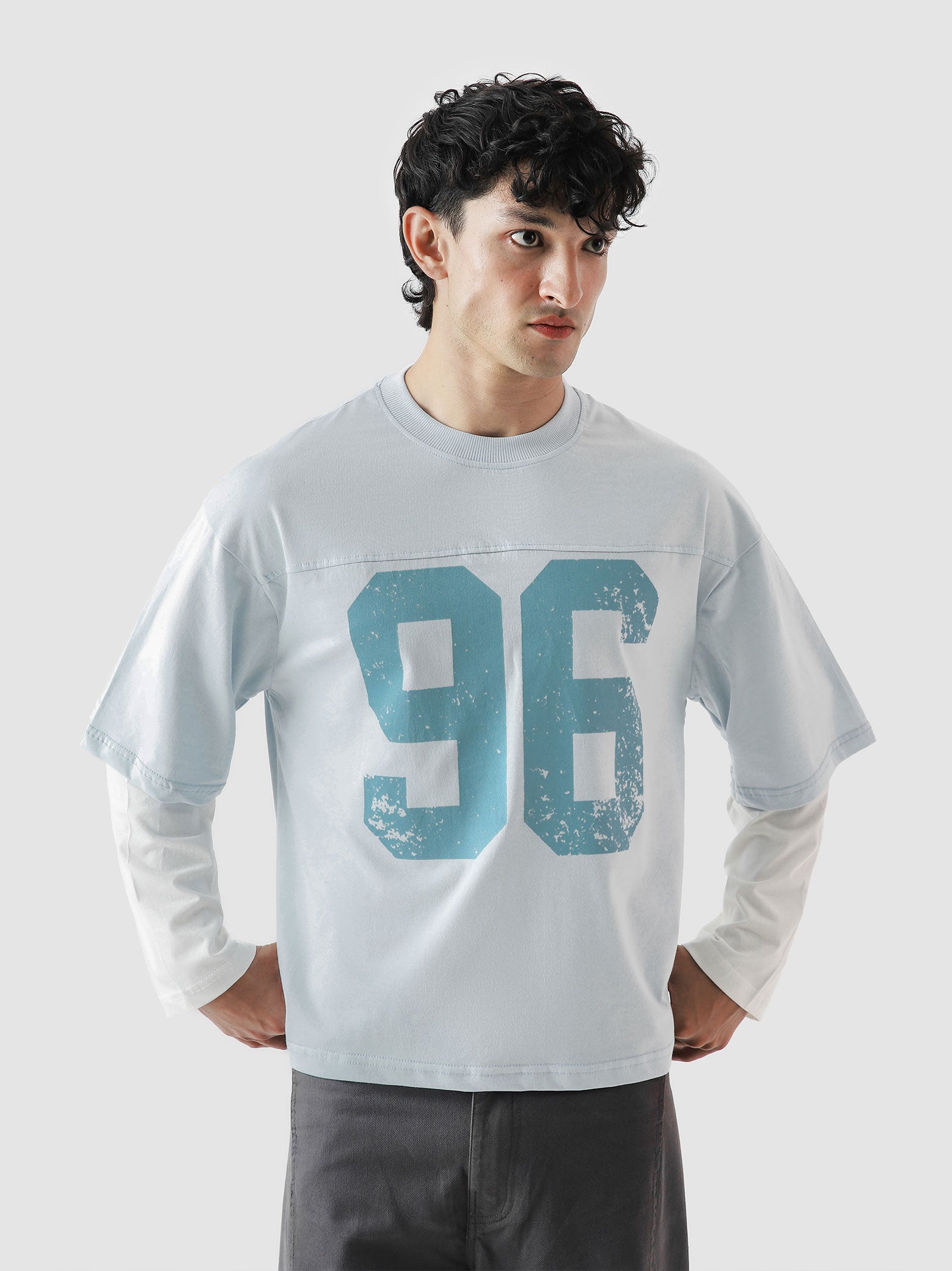 96 Double Layer Jersey - Frost Blue