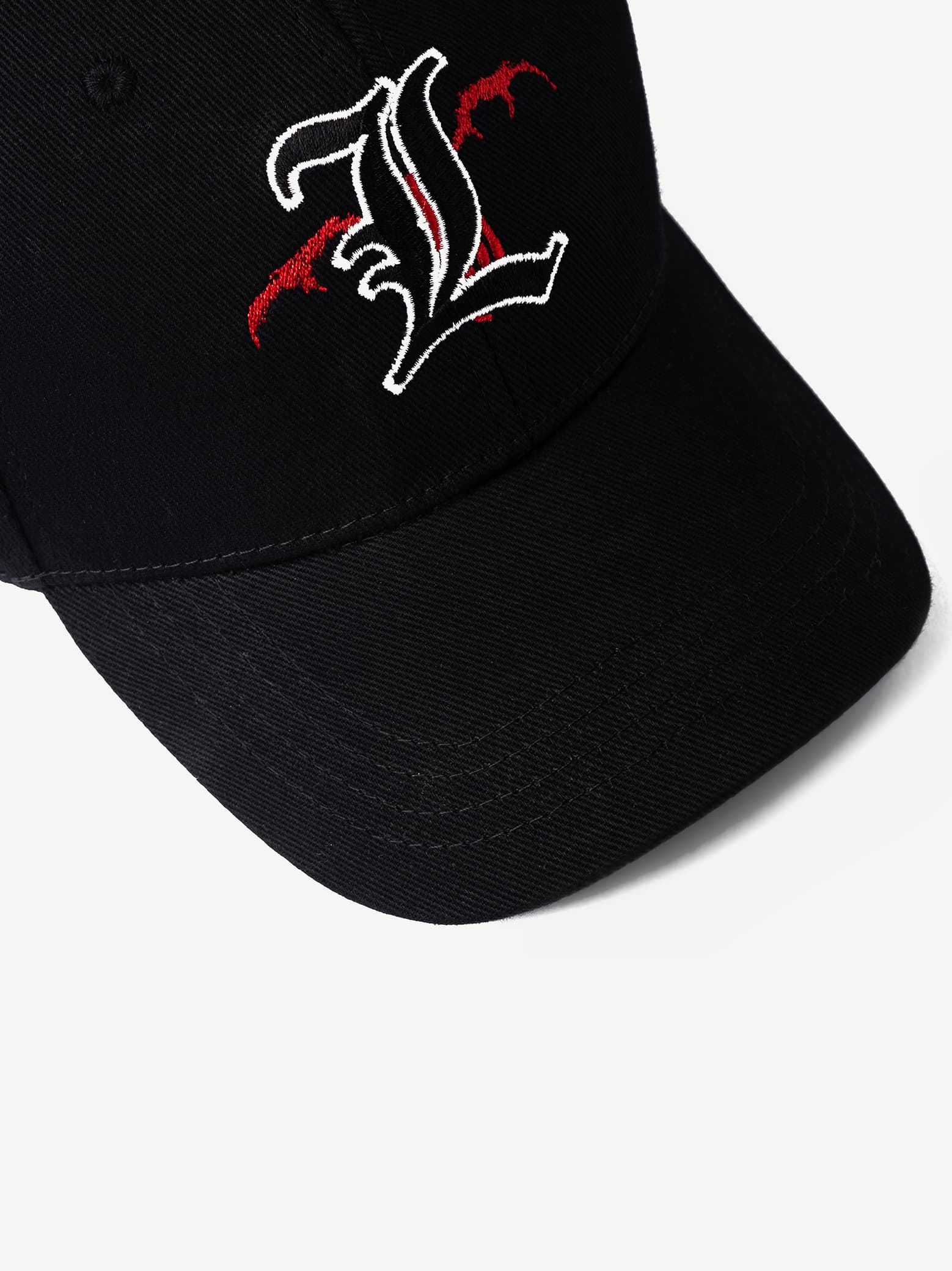 GROOVY Death Note cap, red anime graphic on black panels