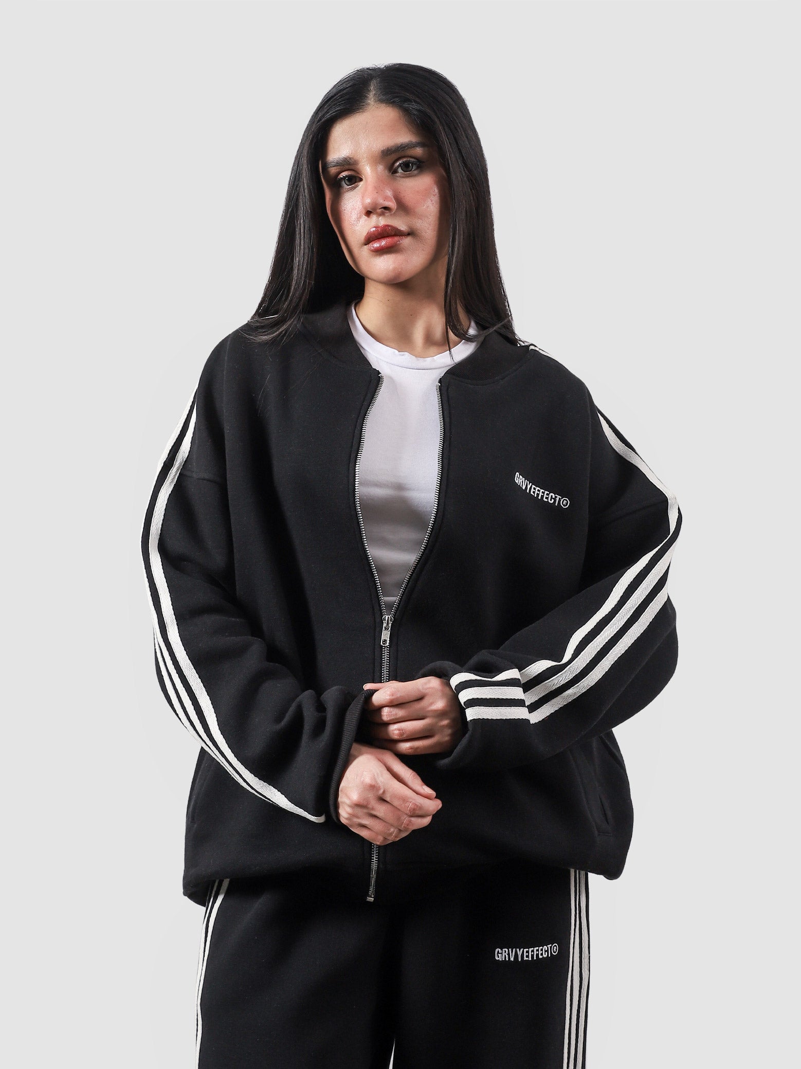Heritage Top black flat lay track jacket contrast stripe Pakistan – GROOVY