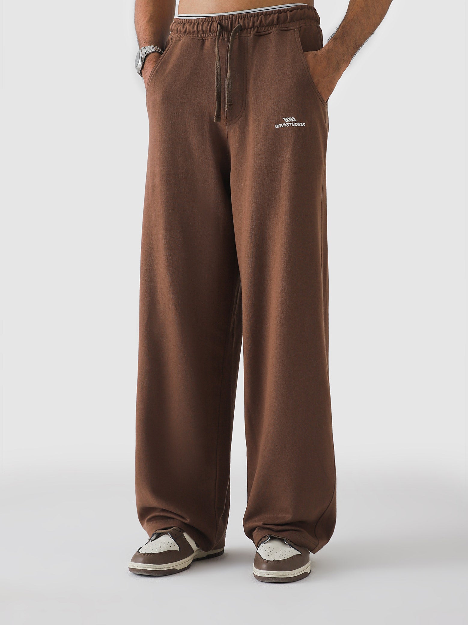 Chocolate Brown Baggy Trouser – Live In Pants | GROOVY Pakistan