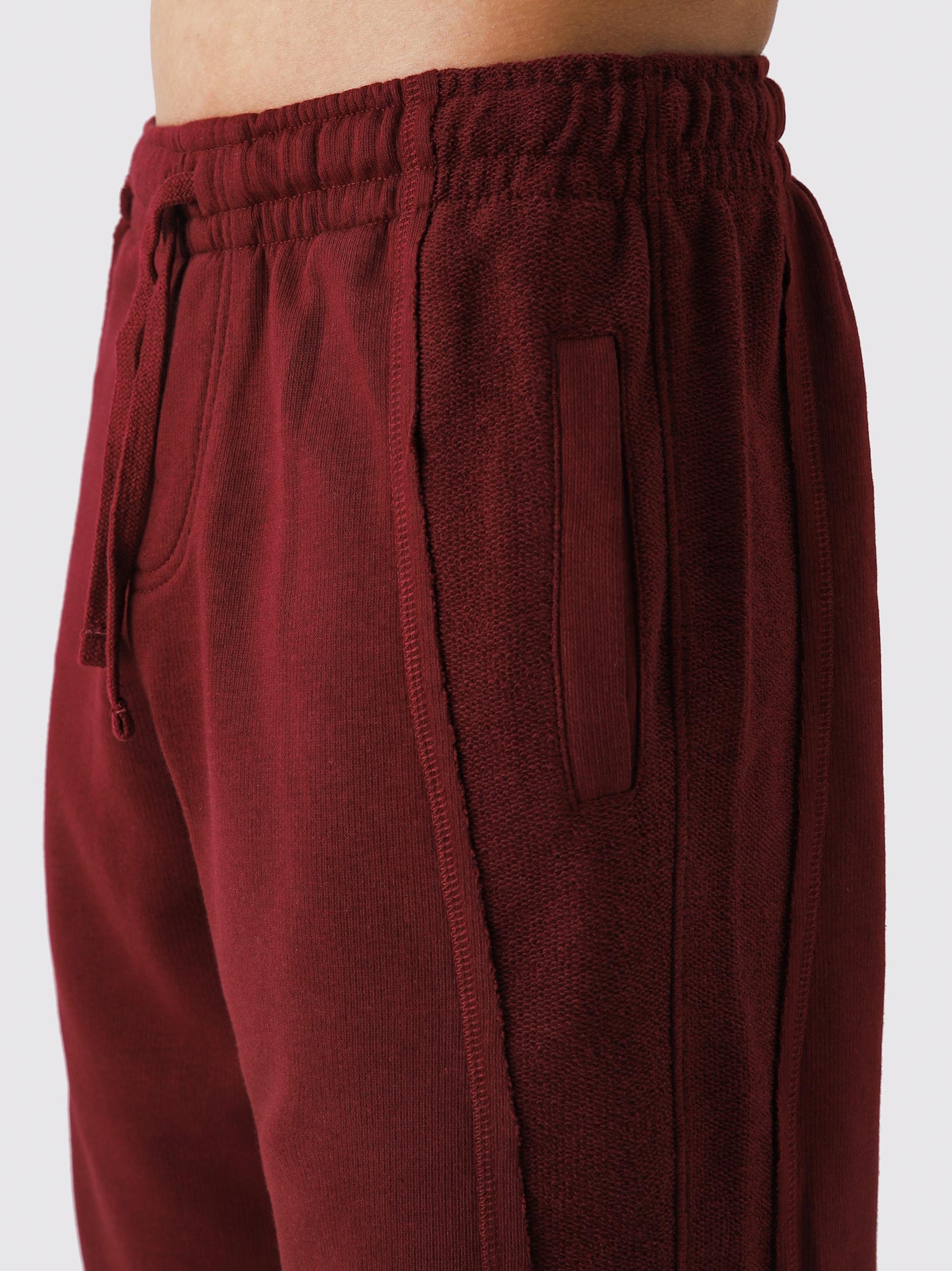 Wine Red Aim Shorts styled for everyday wear, GROOVY men's gym and lounge shorts in Pakistan