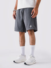 Graphite Grey Aim Shorts by GROOVY, soft lightweight men's gym and everyday shorts in Pakistan