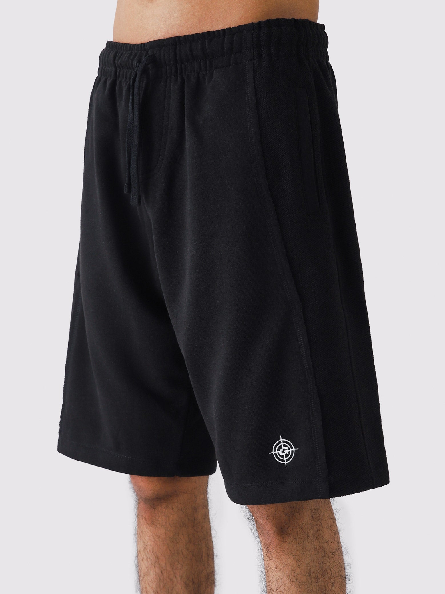 Black Aim Shorts by GROOVY, soft lightweight men's gym and everyday shorts in Pakistan