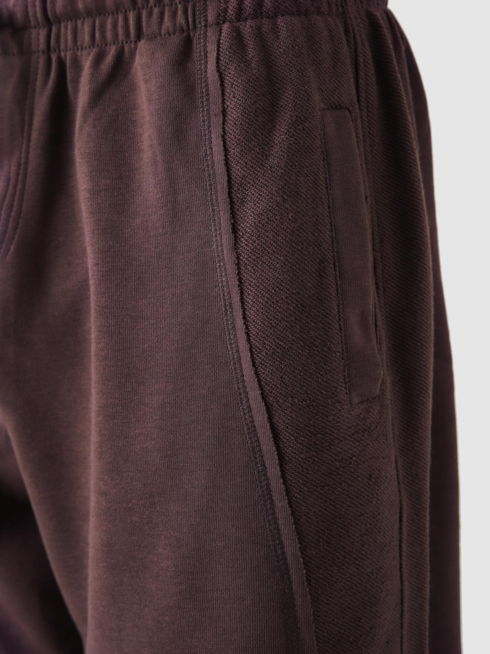 Plum Aim Shorts close-up, soft cotton men's everyday shorts by GROOVY Pakistan