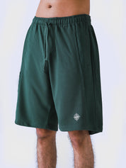 Deep Green Aim Shorts by GROOVY, soft lightweight men's gym and everyday shorts in Pakistan