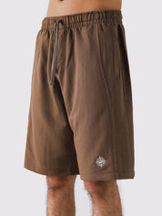 Chocolate Brown Aim Shorts by GROOVY, soft lightweight men's gym and everyday shorts in Pakistan
