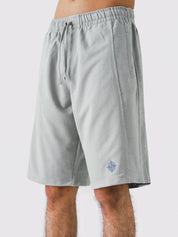 Cool Grey Aim Shorts styled for everyday wear, GROOVY men's gym and lounge shorts in Pakistan