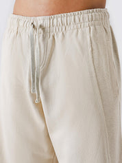 Cream Aim Shorts styled for everyday wear, GROOVY men's gym and lounge shorts in Pakistan