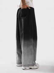 Female model wearing gradient wash baggy trousers - GROOVY Pakistan