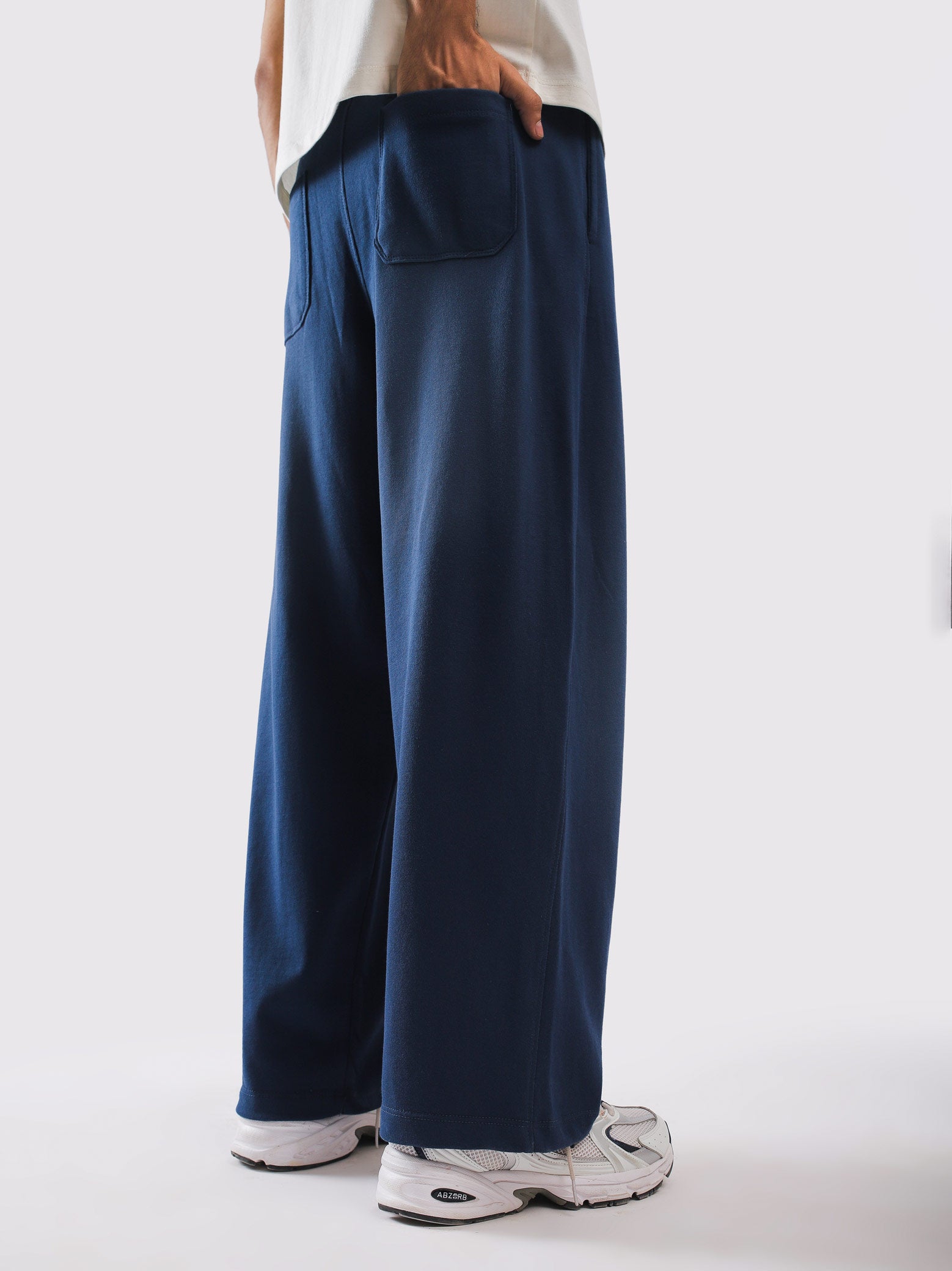 Uneven wash across deep blue cotton terry - GROOVY Pakistan