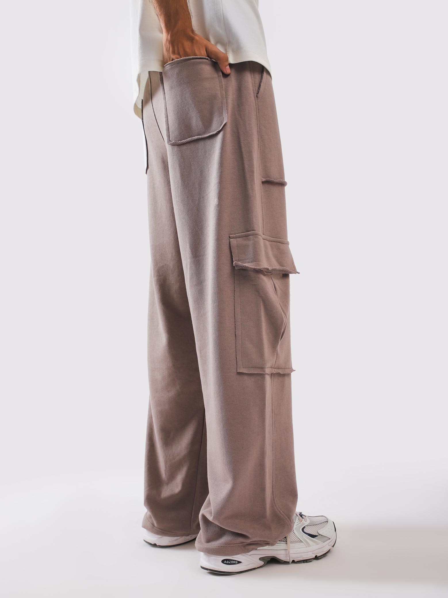 R1 Cargo wide leg stacking over a sneaker - GROOVY Pakistan