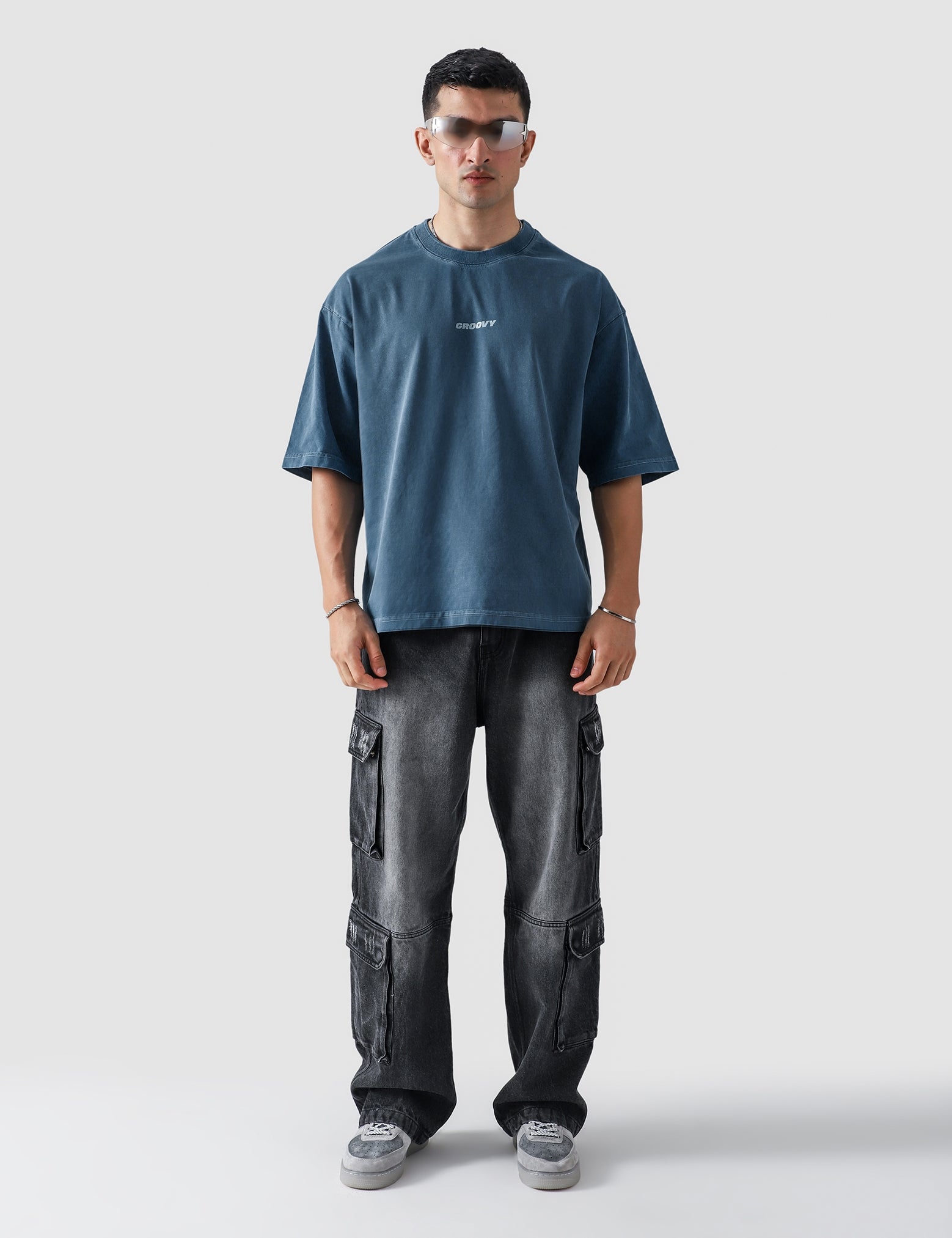 Deep Blue Washed Blank - GROOVY