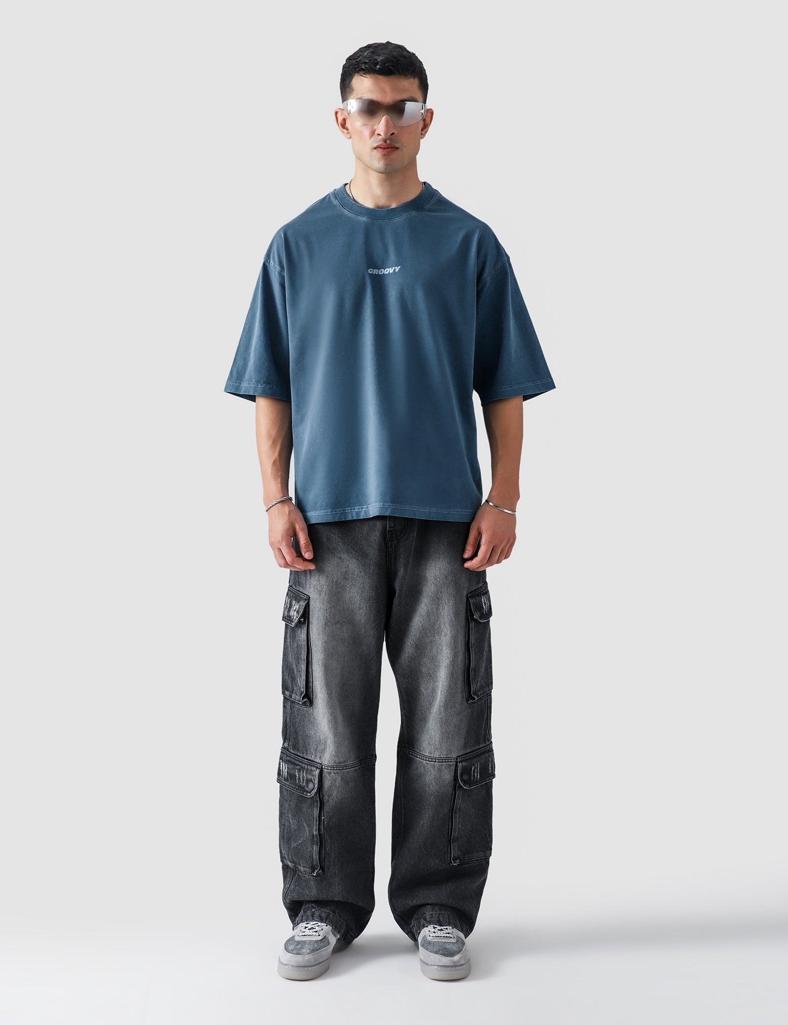 Deep Blue Washed Blank - GROOVY