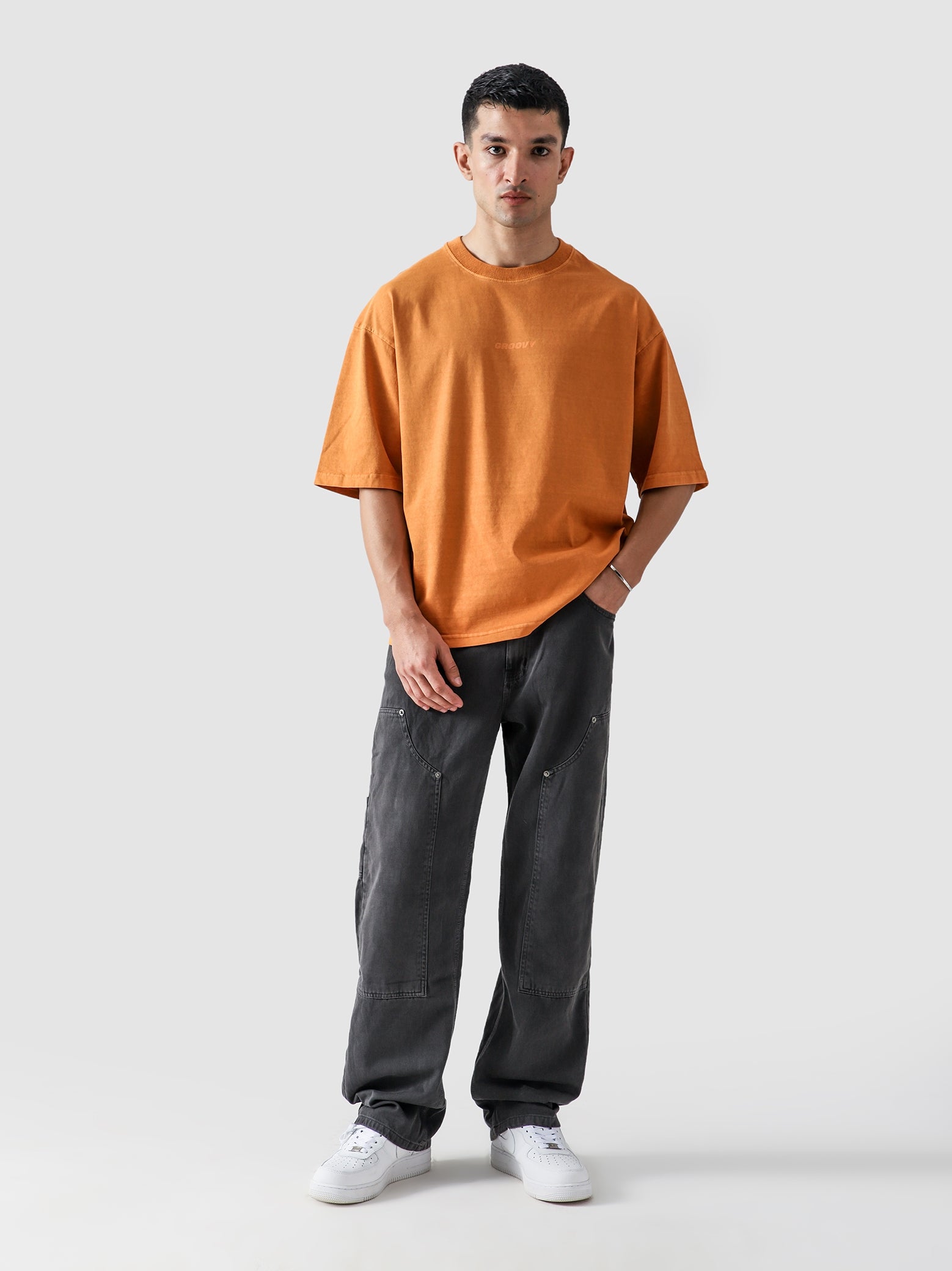 Rust Orange Washed Blank Tee – Oversized T-Shirt Pakistan – GROOVY Pakistan