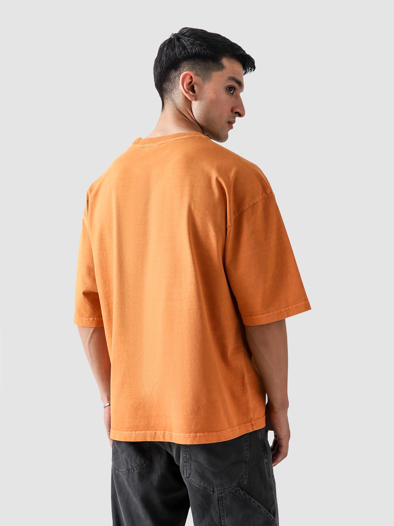 Rust Orange Washed Blank Tee – Oversized T-Shirt Pakistan – GROOVY Pakistan