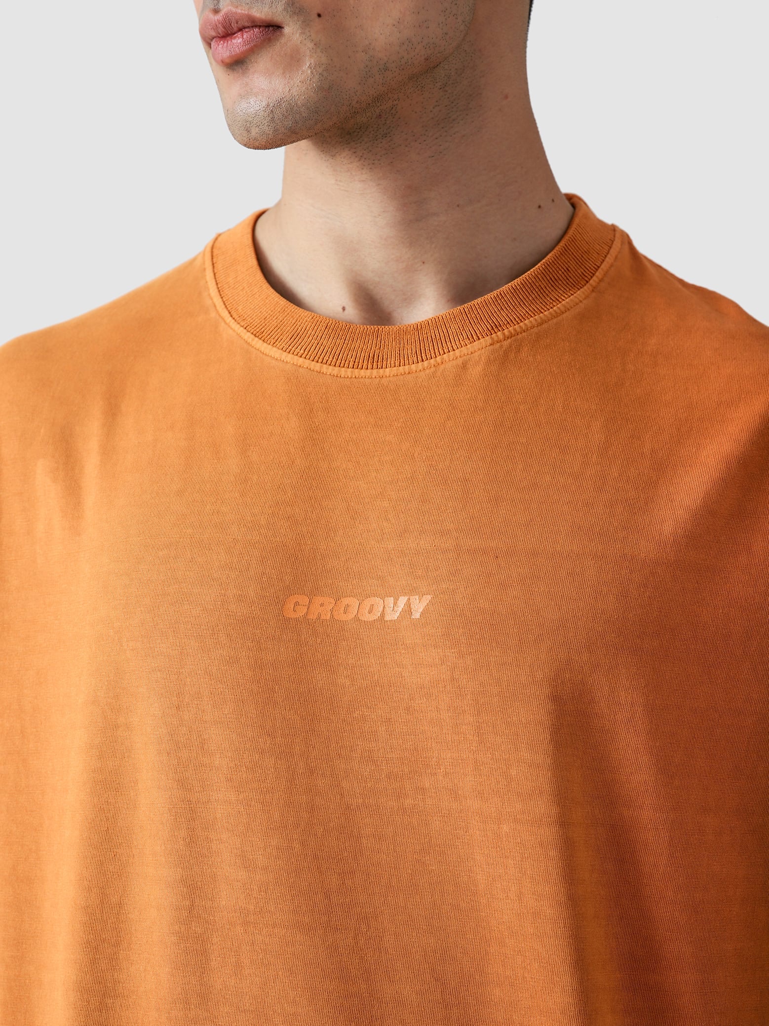 Rust Orange Washed Blank Tee – Oversized T-Shirt Pakistan – GROOVY Pakistan