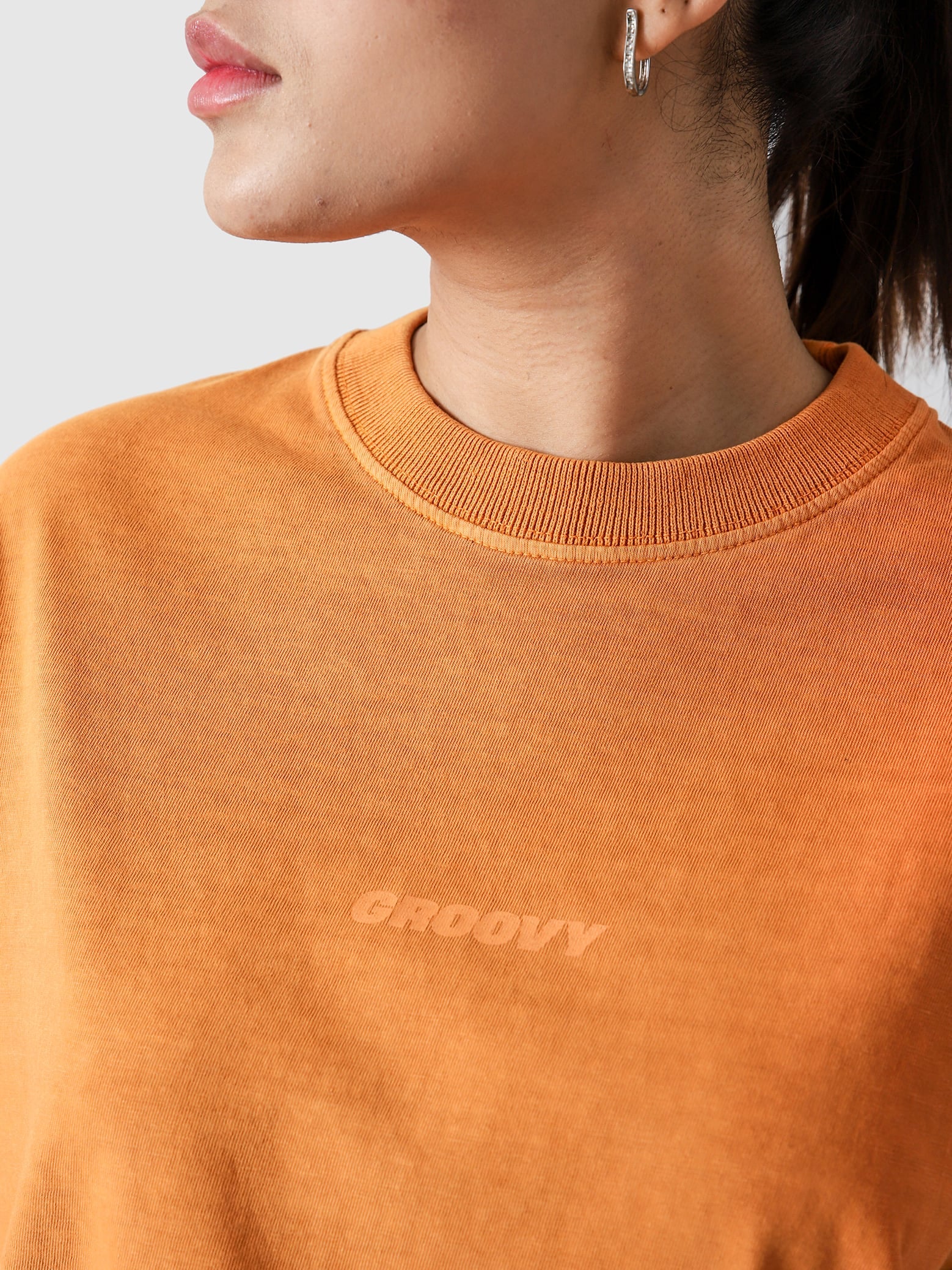 Rust Orange Washed Blank Tee – Oversized T-Shirt Pakistan – GROOVY Pakistan