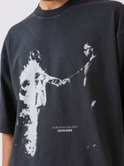 GROOVY black oversized t-shirt, photographic graphic print, Pakistan