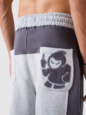 GROOVY white and grey colorblock shorts, Pakistan