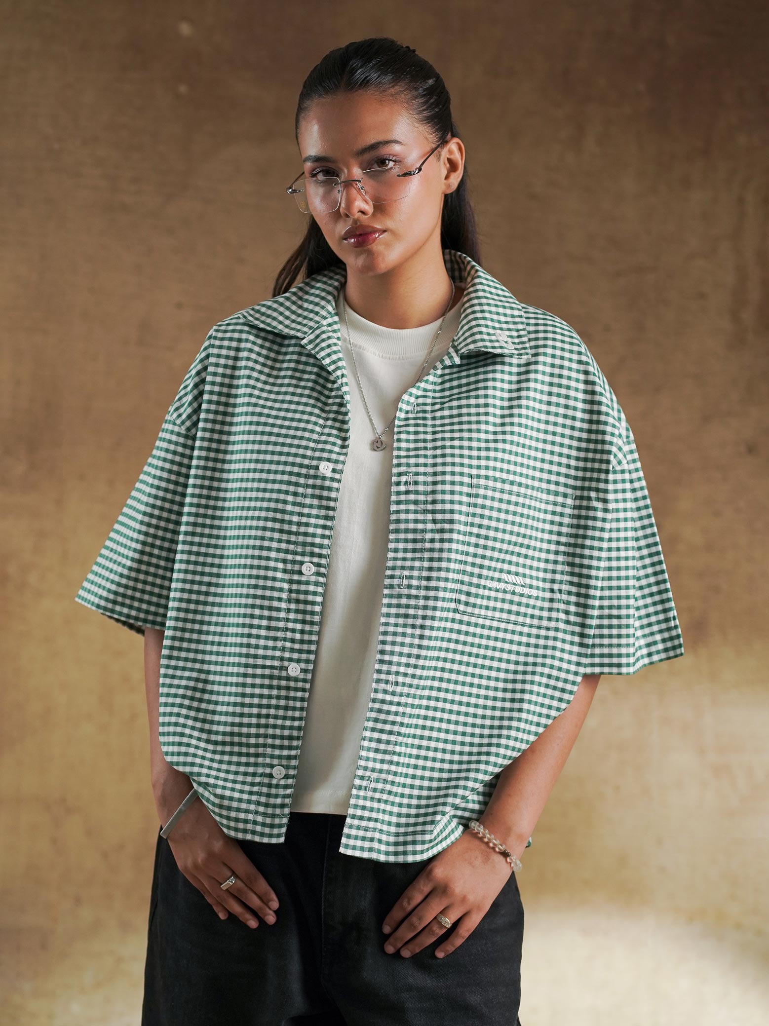 Classic Green Check shirt styled with black denim - GROOVY Pakistan