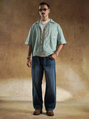 Green gingham check shirt front view - Classic Green Check | GROOVY Pakistan