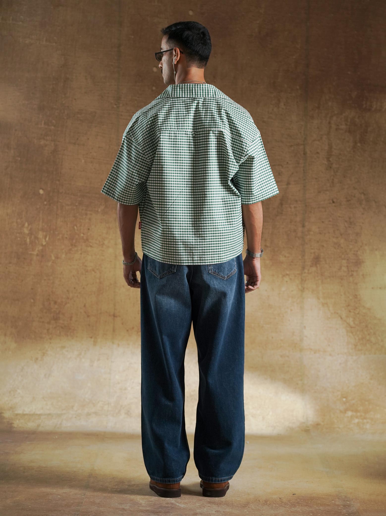 Classic Green Check shirt boxy half sleeve fit - GROOVY Pakistan