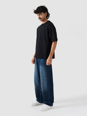 GROOVY black oversized t-shirt, embroidered logo, Pakistan
