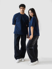 GROOVY Pakistan oversized t-shirt, deep blue, embroidered logo