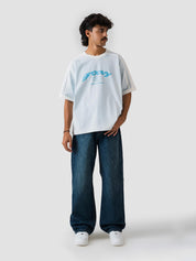GROOVY Pakistan ringer t-shirt in frost blue, contrast trim